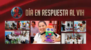 Gráfica del Día en Respuesta al VIH con collage de actividades comunitarias y de prevención de AHF Argentina.
