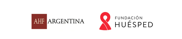 Logos de AHF Argentina y Fundación Huésped.